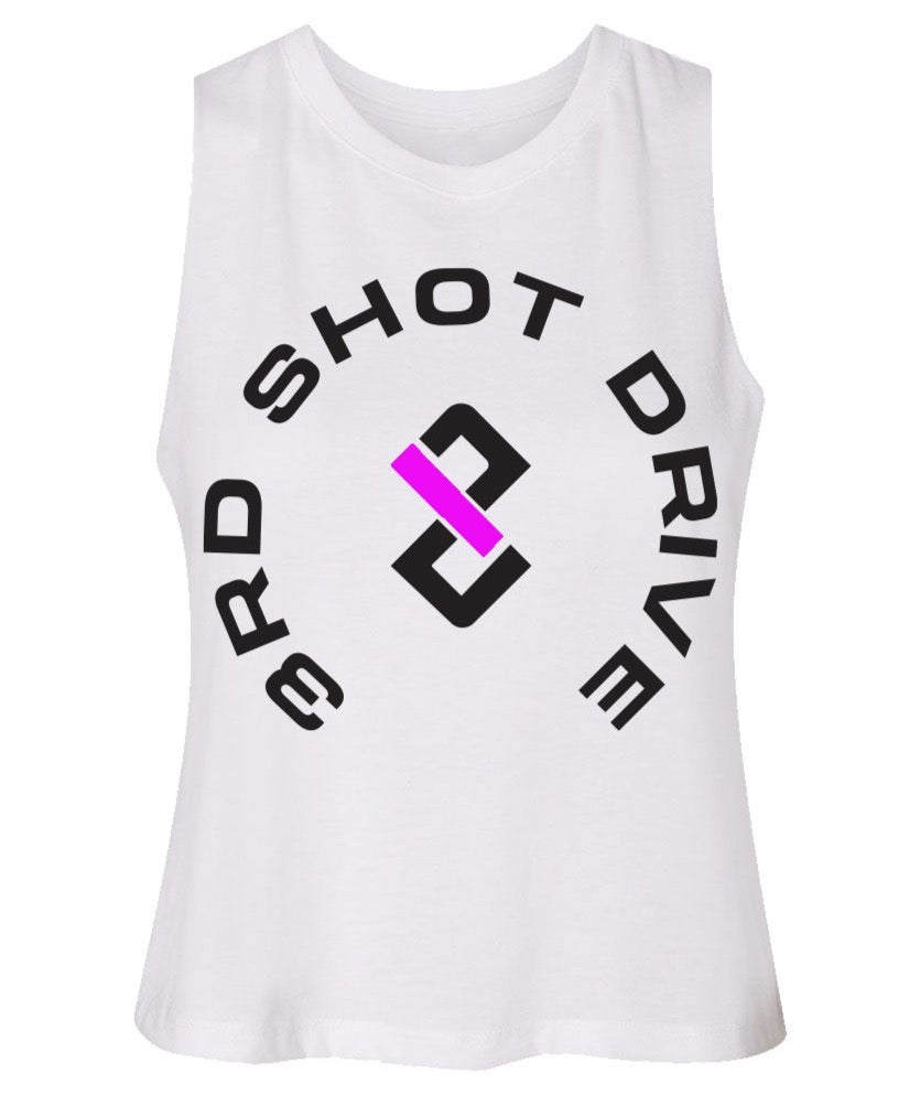 3SD Signature Logo White Female Crop Tank